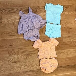 Girls Matching Sets in Purple, Blue, and Peach